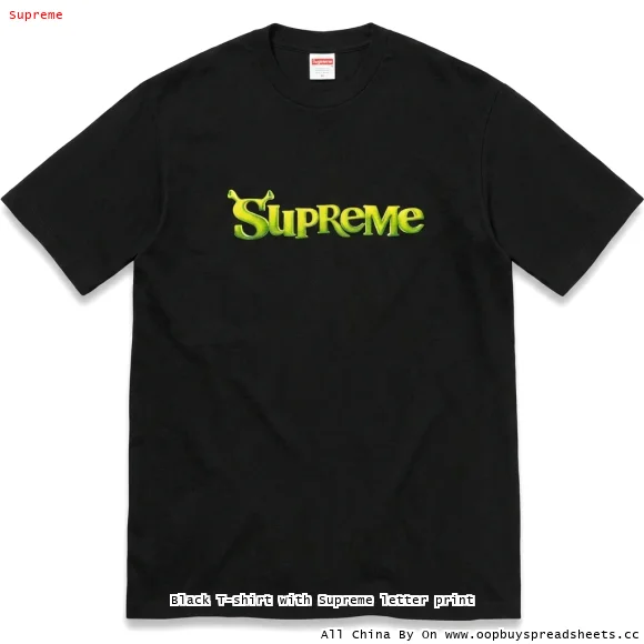Black T-shirt with Supreme letter print