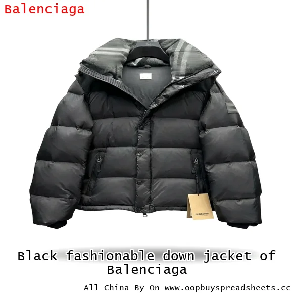 Black fashionable down jacket of Balenciaga