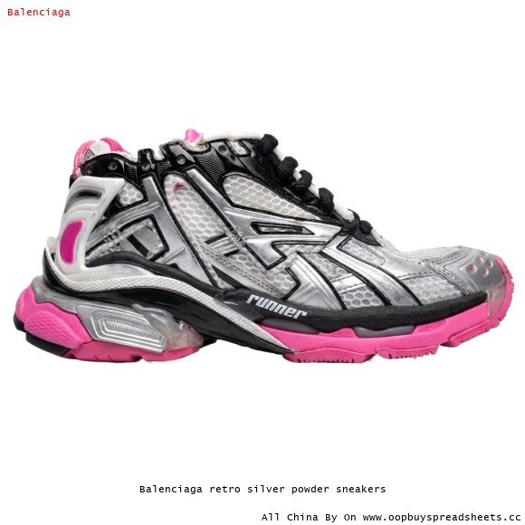 Balenciaga retro silver powder sneakers