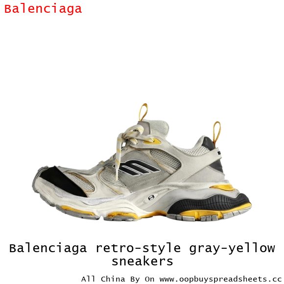 Balenciaga retro-style gray-yellow sneakers
