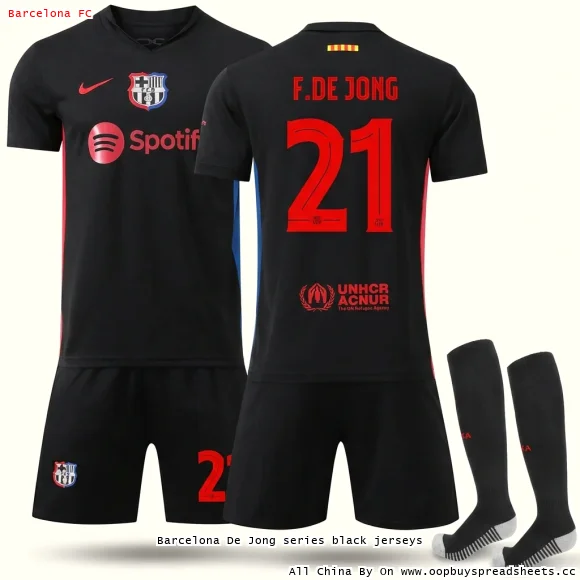 Barcelona De Jong series black jerseys