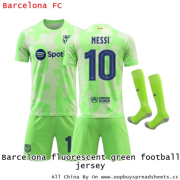 Barcelona fluorescent green football jersey