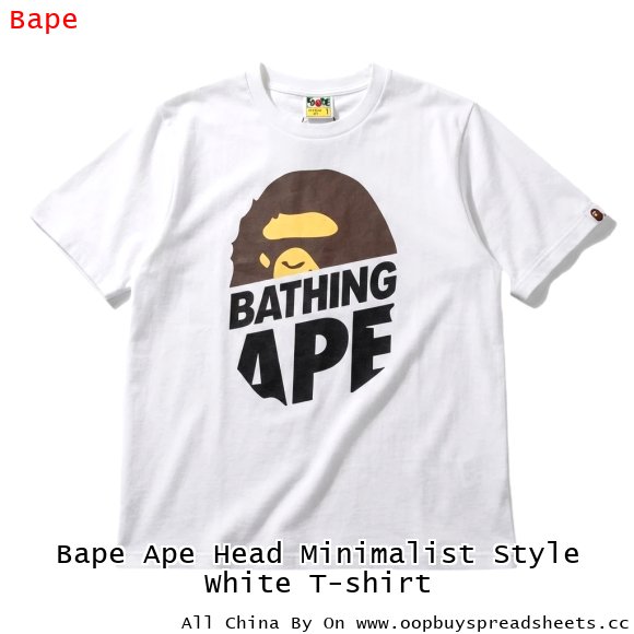 Bape Ape Head Minimalist Style White T-shirt