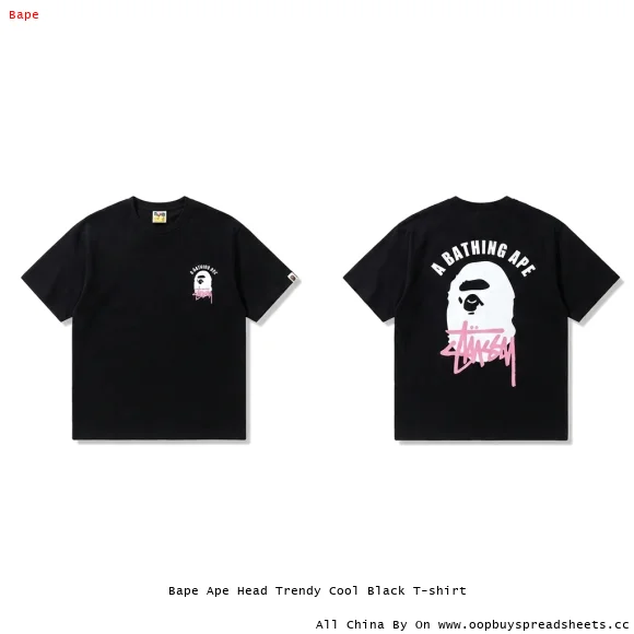 Bape Ape Head Trendy Cool Black T-shirt