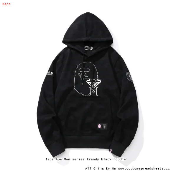 Bape Ape Man series trendy black hoodie