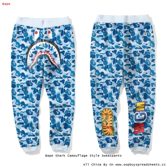 Bape Shark Camouflage Style Sweatpants
