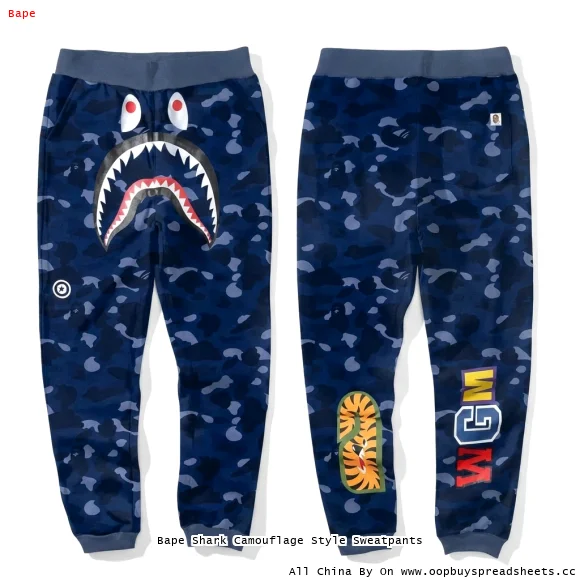 Bape Shark Camouflage Style Sweatpants