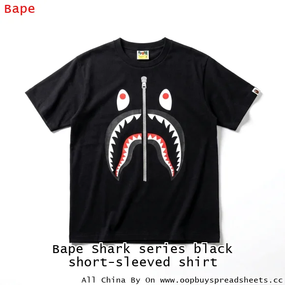 Bape Shark series black short-sleeved shirt