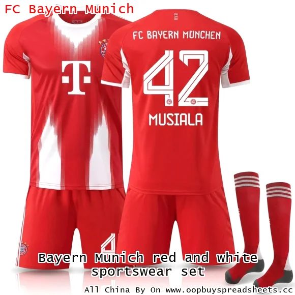 Bayern Munich red and white sportswear set
