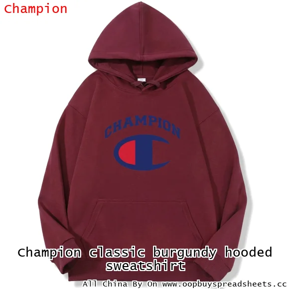 Champion classic burgundy hooded sweatshirt