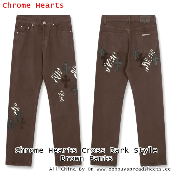 Chrome Hearts Cross Dark Style Brown Pants