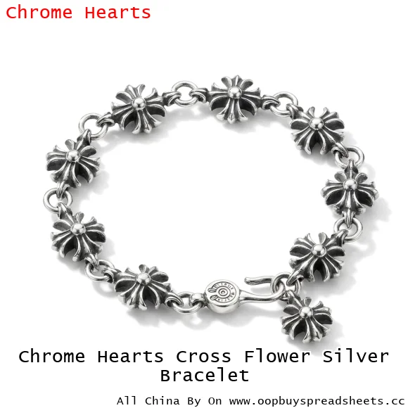 Chrome Hearts Cross Flower Silver Bracelet