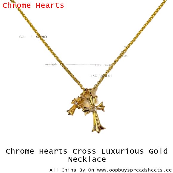 Chrome Hearts Cross Luxurious Gold Necklace