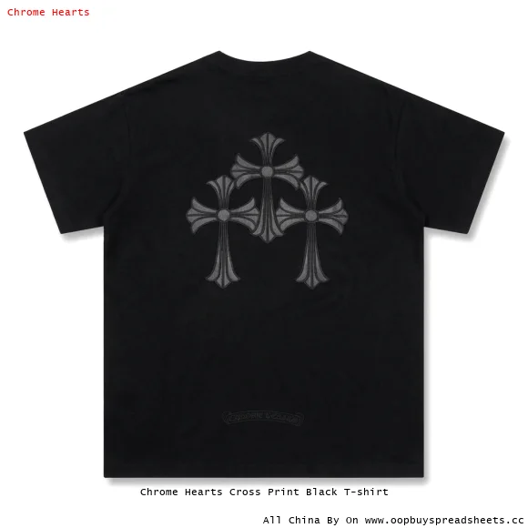 Chrome Hearts Cross Print Black T-shirt