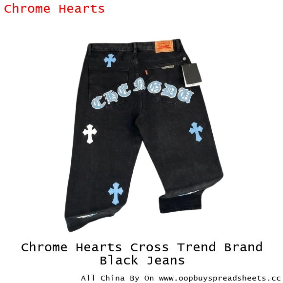 Chrome Hearts Cross Trend Brand Black Jeans