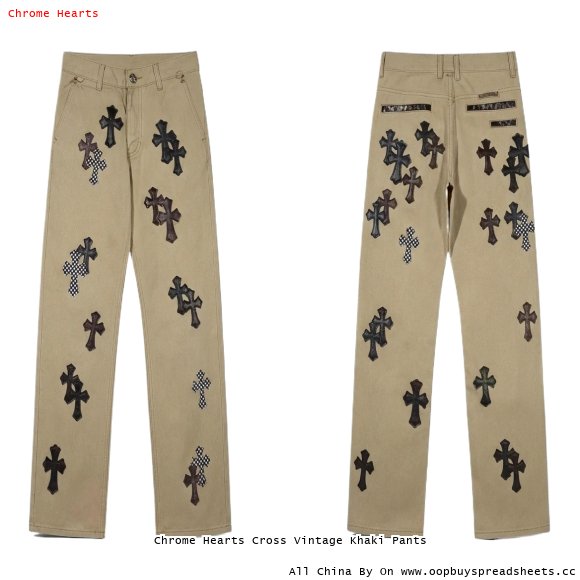 Chrome Hearts Cross Vintage Khaki Pants