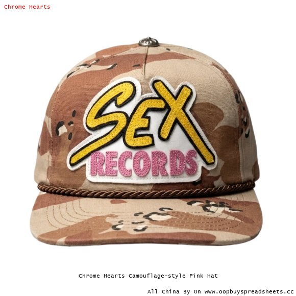 Chrome Hearts Camouflage-style Pink Hat