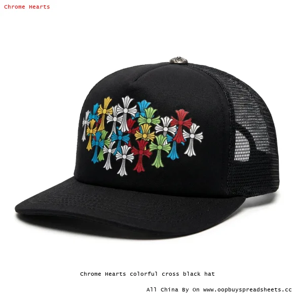 Chrome Hearts colorful cross black hat