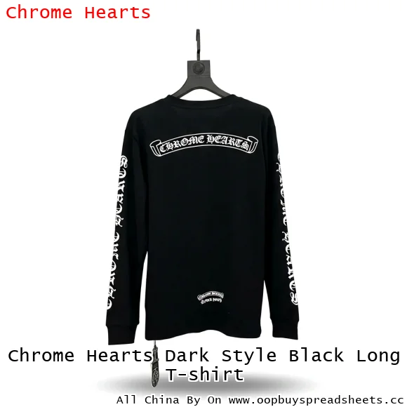 Chrome Hearts Dark Style Black Long T-shirt