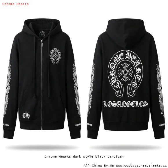 Chrome Hearts dark style black cardigan