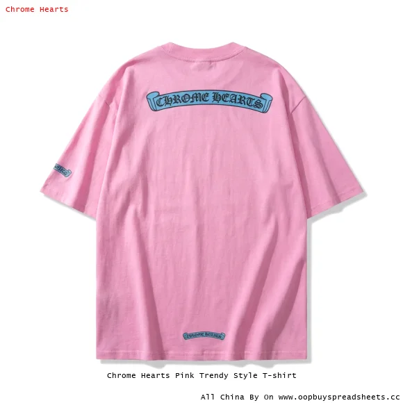 Chrome Hearts Pink Trendy Style T-shirt