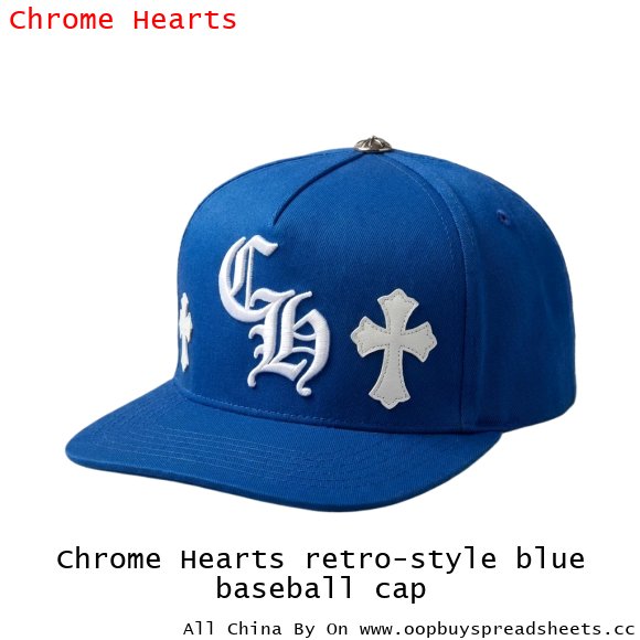 Chrome Hearts retro-style blue baseball cap