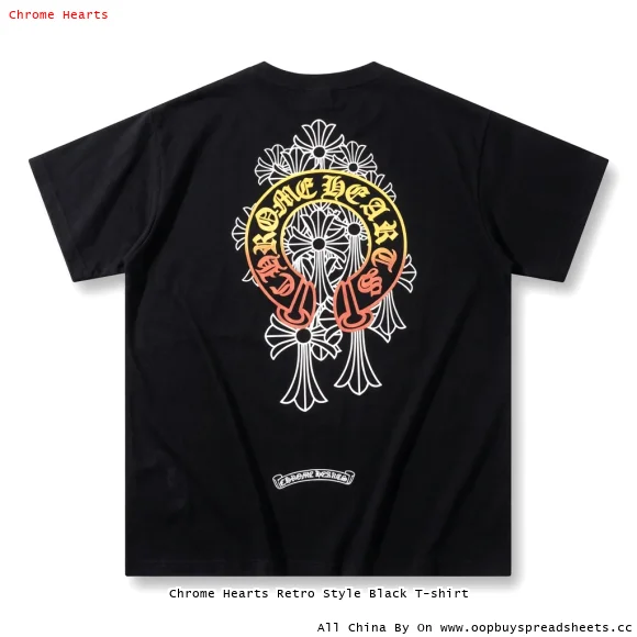 Chrome Hearts Retro Style Black T-shirt