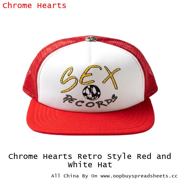 Chrome Hearts Retro Style Red and White Hat