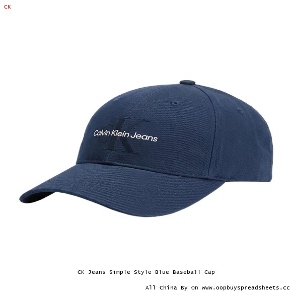 CK Jeans Simple Style Blue Baseball Cap