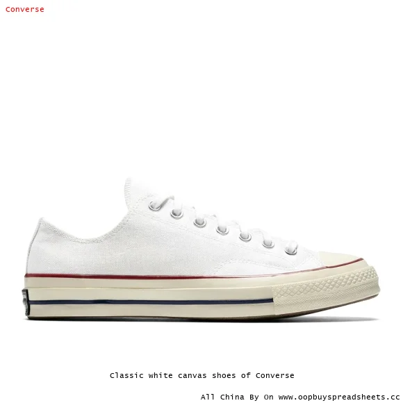 Classic white canvas shoes of Converse