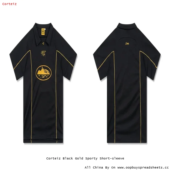 Corteiz Black Gold Sporty Short-sleeve