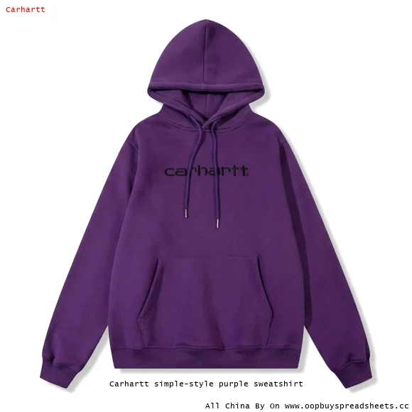 Carhartt simple-style purple sweatshirt
