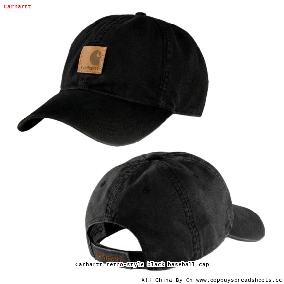 Carhartt retro-style black baseball cap