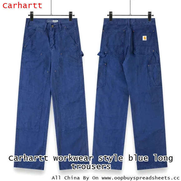 Carhartt workwear style blue long trousers