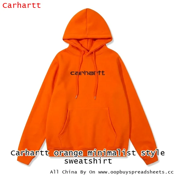 Carhartt orange minimalist style sweatshirt