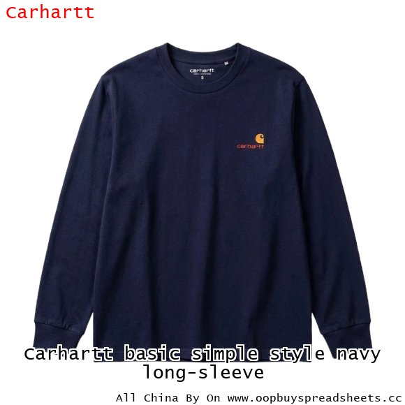 Carhartt basic simple style navy long-sleeve