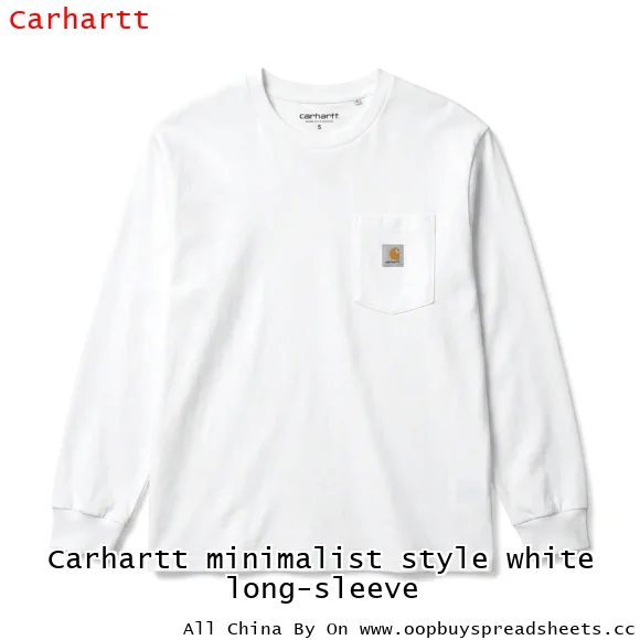 Carhartt minimalist style white long-sleeve