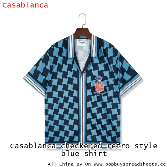 Casablanca checkered retro-style blue shirt