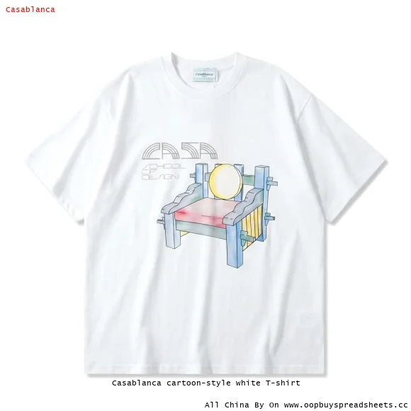 Casablanca cartoon-style white T-shirt