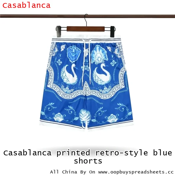 Casablanca printed retro-style blue shorts
