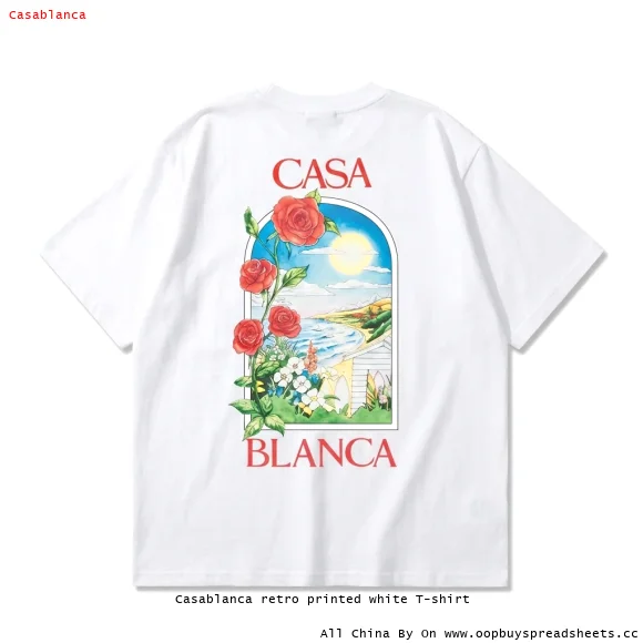 Casablanca retro printed white T-shirt