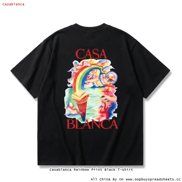 Casablanca Rainbow Print Black T-shirt