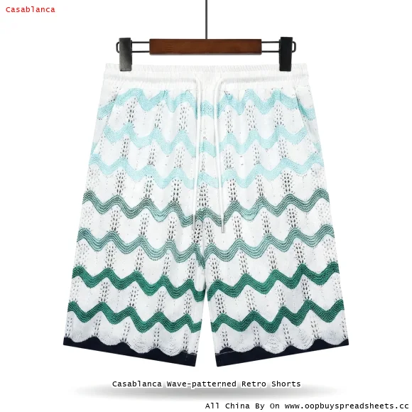 Casablanca Wave-patterned Retro Shorts