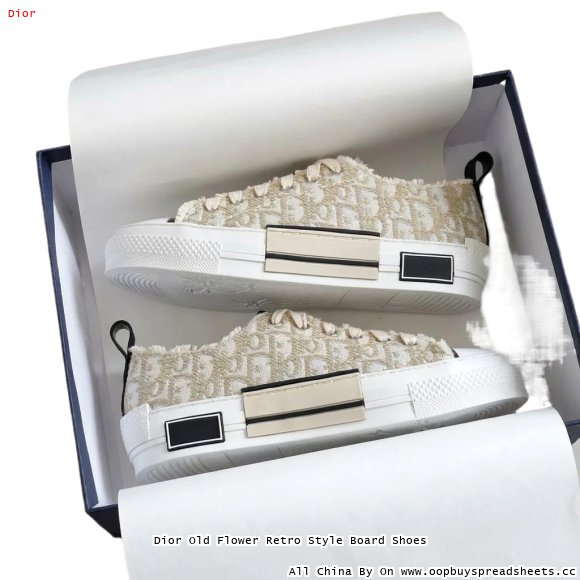 Dior Old Flower Retro Style Board Shoes