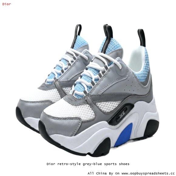 Dior retro-style grey-blue sports shoes