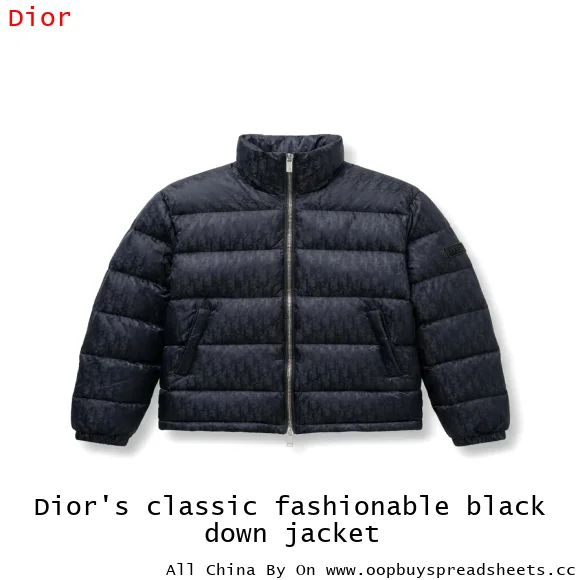 Dior's classic fashionable black down jacket