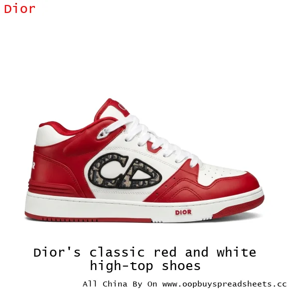 Dior's classic red and white high-top shoes
