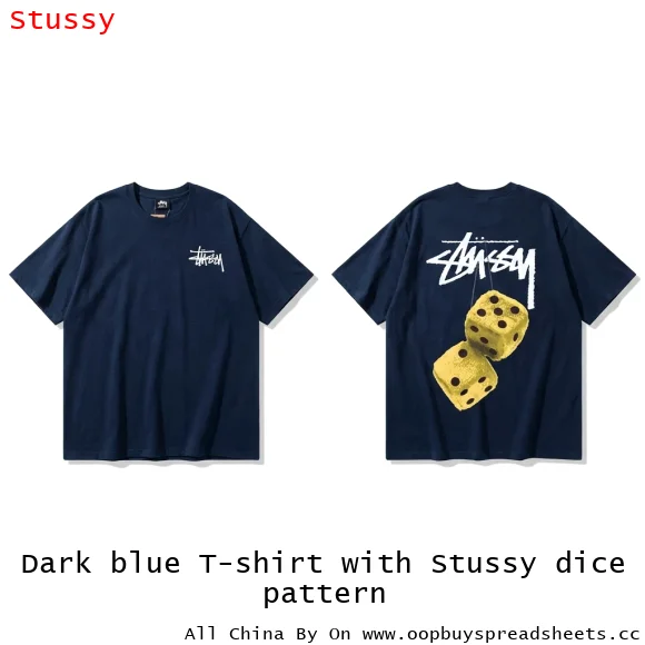 Dark blue T-shirt with Stussy dice pattern