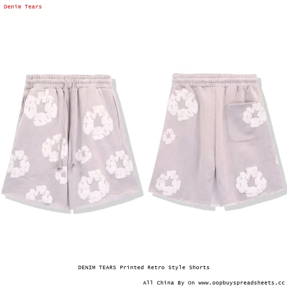 DENIM TEARS Printed Retro Style Shorts