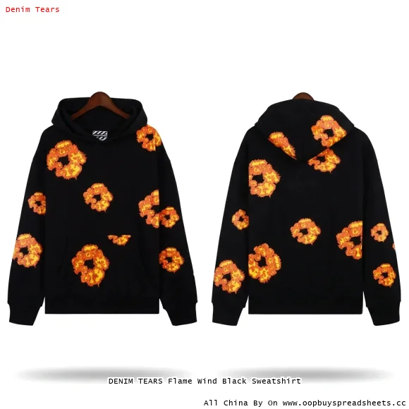DENIM TEARS Flame Wind Black Sweatshirt
